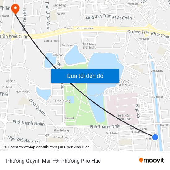 Phường Quỳnh Mai to Phường Phố Huế map