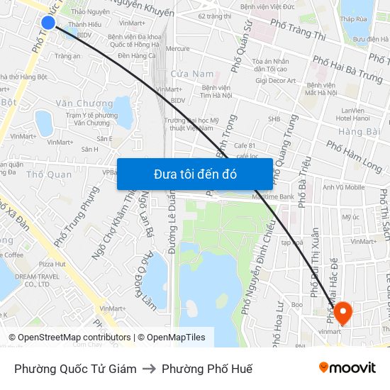 Phường Quốc Tử Giám to Phường Phố Huế map