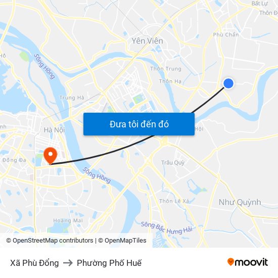 Xã Phù Đổng to Phường Phố Huế map