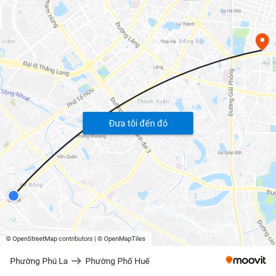 Phường Phú La to Phường Phố Huế map