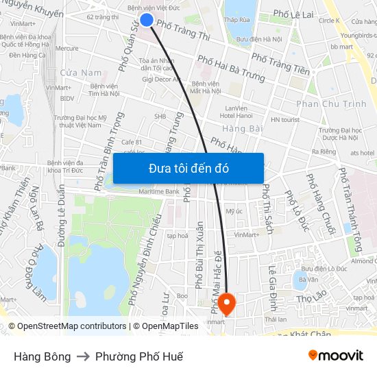 Hàng Bông to Phường Phố Huế map