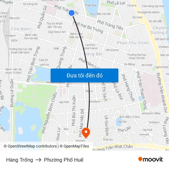 Hàng Trống to Phường Phố Huế map