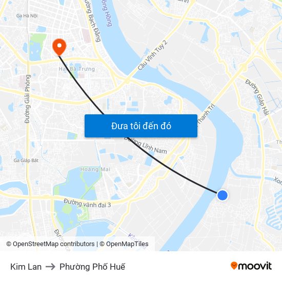 Kim Lan to Phường Phố Huế map