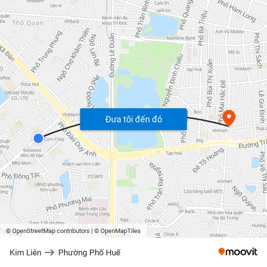 Kim Liên to Phường Phố Huế map