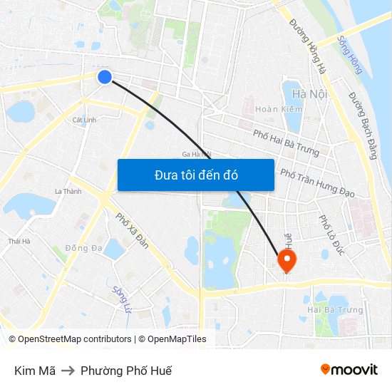 Kim Mã to Phường Phố Huế map