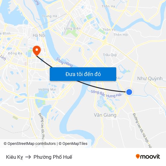 Kiêu Kỵ to Phường Phố Huế map