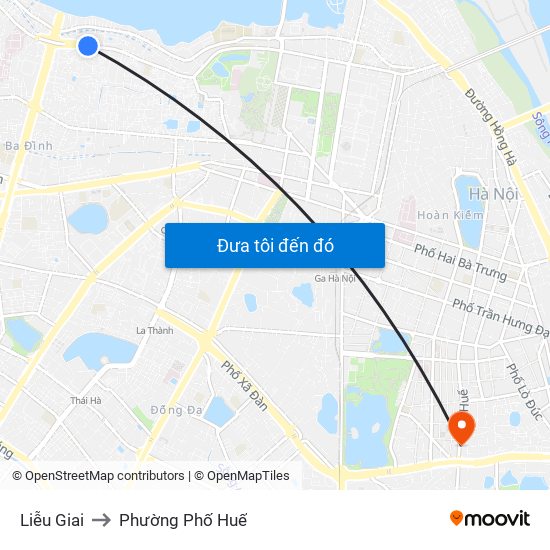 Liễu Giai to Phường Phố Huế map