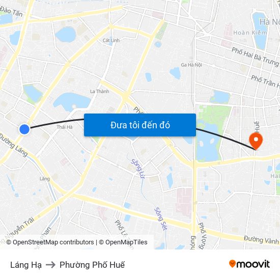 Láng Hạ to Phường Phố Huế map