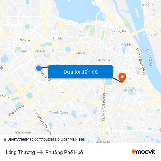 Láng Thượng to Phường Phố Huế map