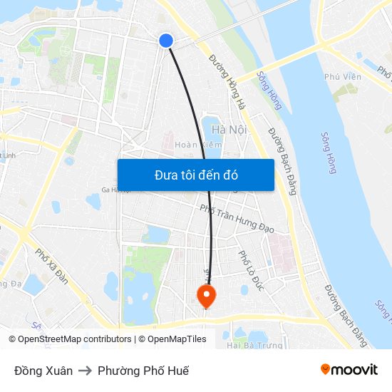 Đồng Xuân to Phường Phố Huế map