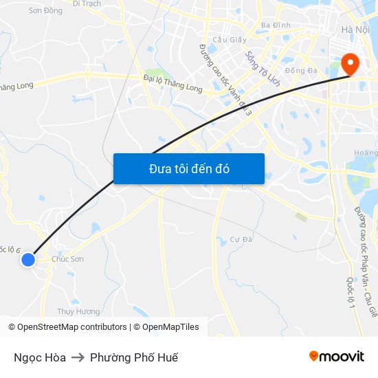 Ngọc Hòa to Phường Phố Huế map