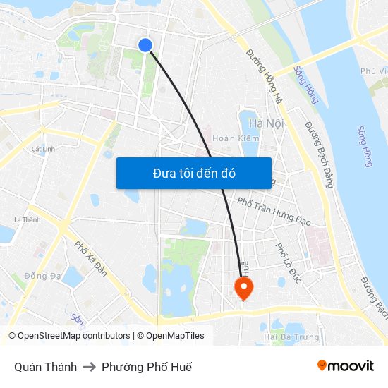 Quán Thánh to Phường Phố Huế map