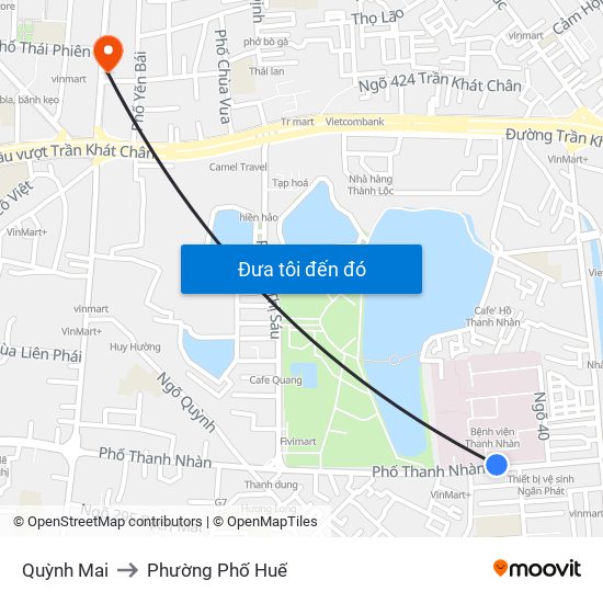 Quỳnh Mai to Phường Phố Huế map