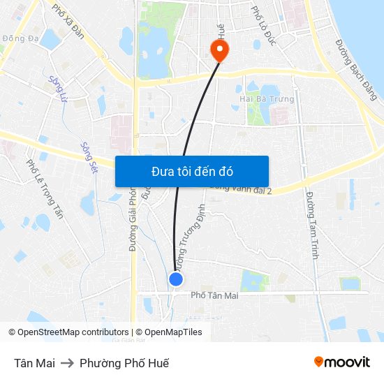 Tân Mai to Phường Phố Huế map