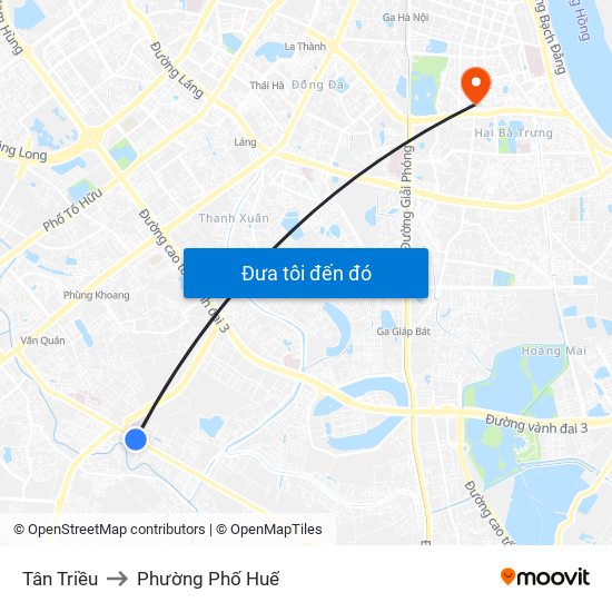 Tân Triều to Phường Phố Huế map