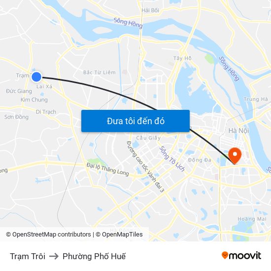 Trạm Trôi to Phường Phố Huế map