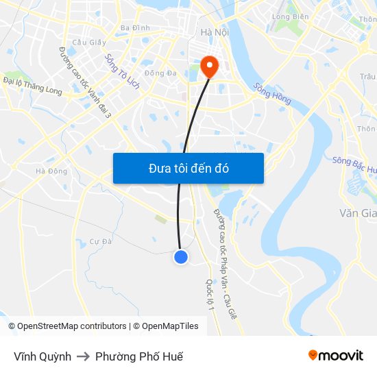 Vĩnh Quỳnh to Phường Phố Huế map