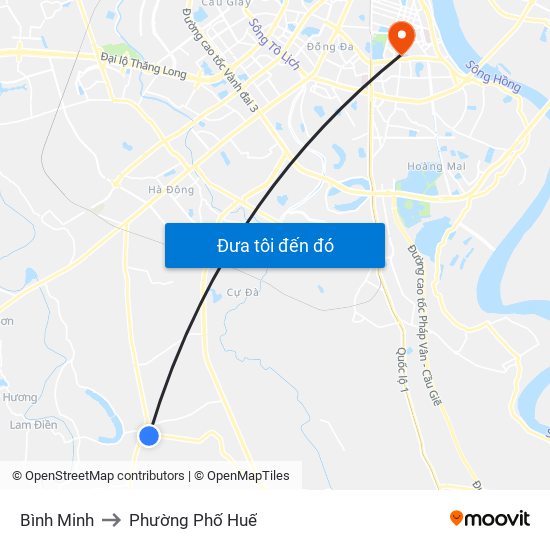 Bình Minh to Phường Phố Huế map