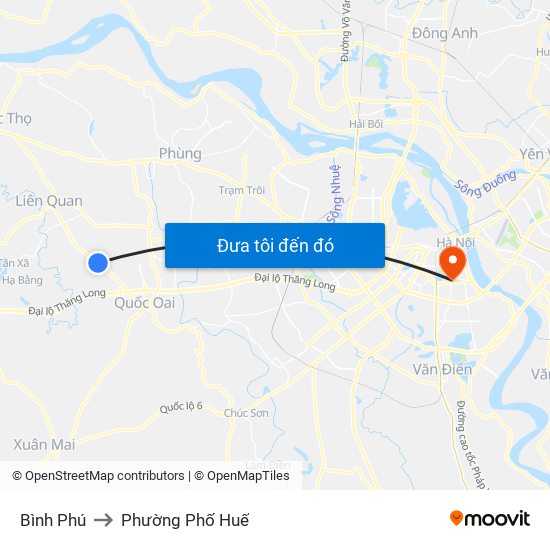 Bình Phú to Phường Phố Huế map