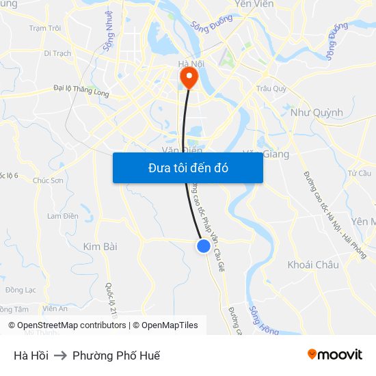 Hà Hồi to Phường Phố Huế map