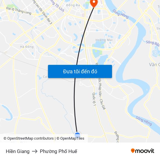 Hiền Giang to Phường Phố Huế map