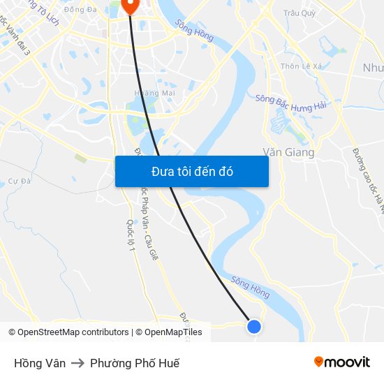 Hồng Vân to Phường Phố Huế map