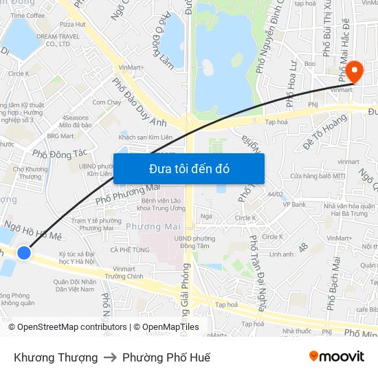 Khương Thượng to Phường Phố Huế map