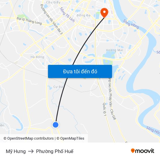 Mỹ Hưng to Phường Phố Huế map