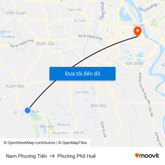 Nam Phương Tiến to Phường Phố Huế map