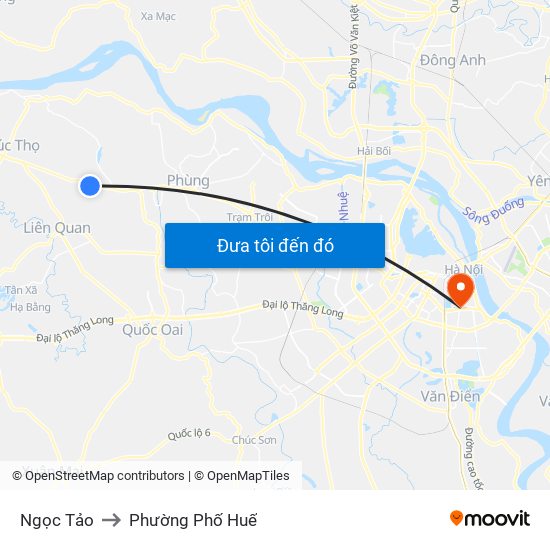 Ngọc Tảo to Phường Phố Huế map