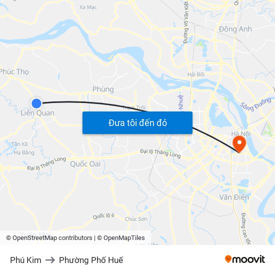 Phú Kim to Phường Phố Huế map