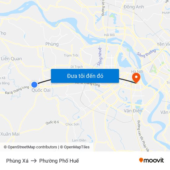 Phùng Xá to Phường Phố Huế map