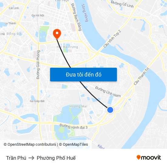 Trần Phú to Phường Phố Huế map