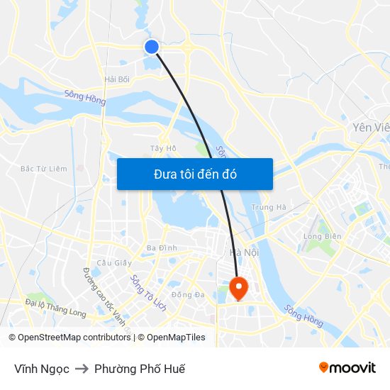 Vĩnh Ngọc to Phường Phố Huế map