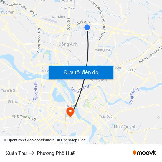 Xuân Thu to Phường Phố Huế map