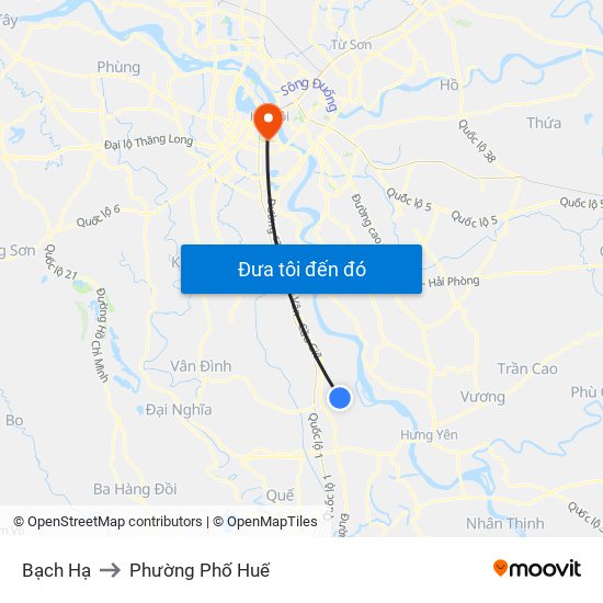 Bạch Hạ to Phường Phố Huế map