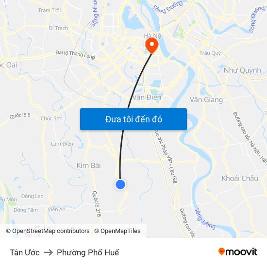 Tân Ước to Phường Phố Huế map