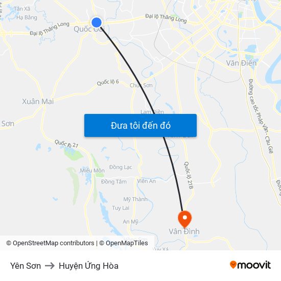 Yên Sơn to Huyện Ứng Hòa map