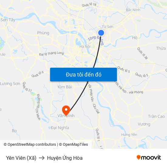 Yên Viên (Xã) to Huyện Ứng Hòa map