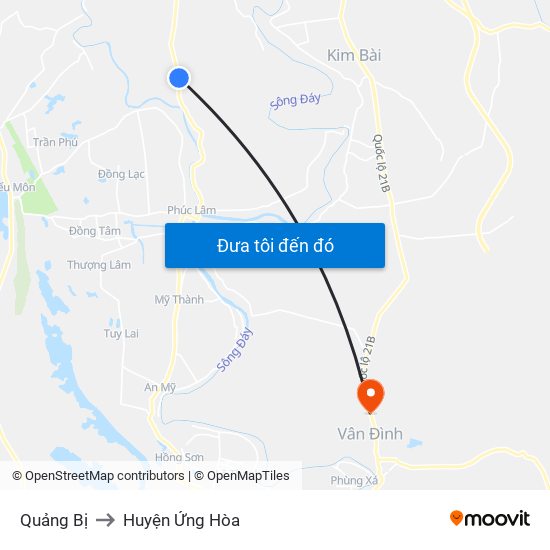 Quảng Bị to Huyện Ứng Hòa map