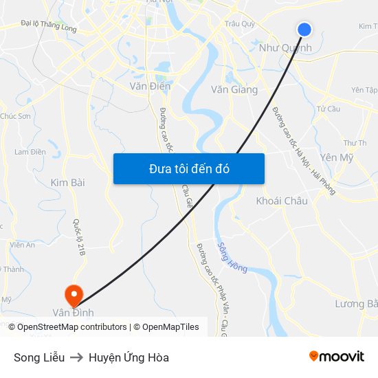 Song Liễu to Huyện Ứng Hòa map