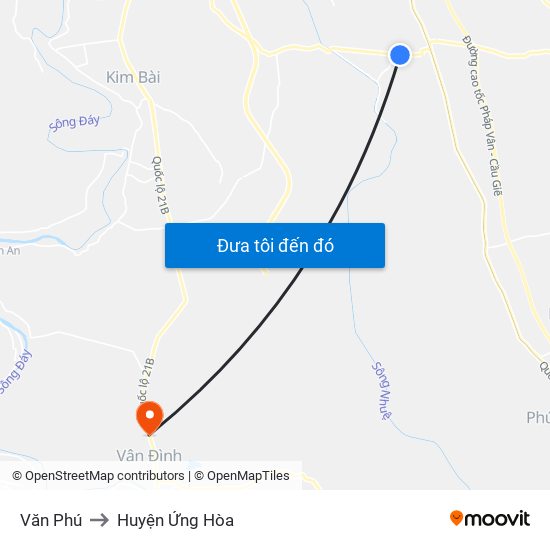 Văn Phú to Huyện Ứng Hòa map