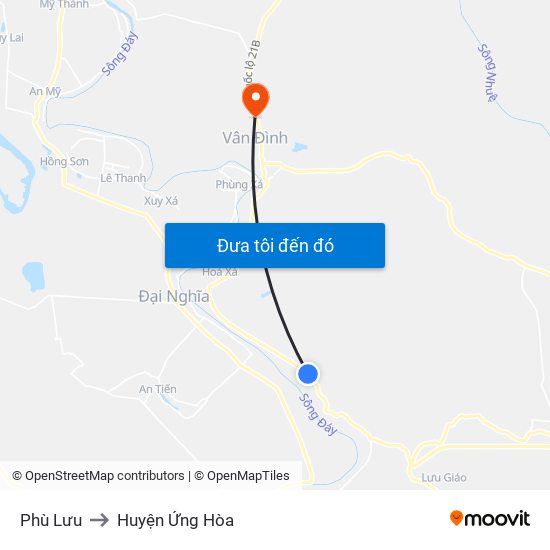 Phù Lưu to Huyện Ứng Hòa map