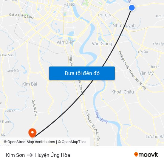 Kim Sơn to Huyện Ứng Hòa map