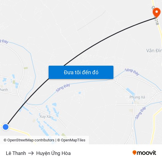 Lê Thanh to Huyện Ứng Hòa map