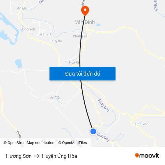 Hương Sơn to Huyện Ứng Hòa map