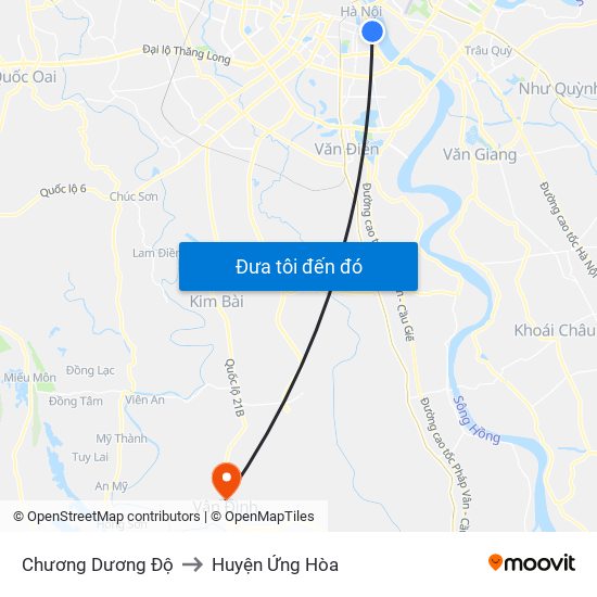 Chương Dương Độ to Huyện Ứng Hòa map