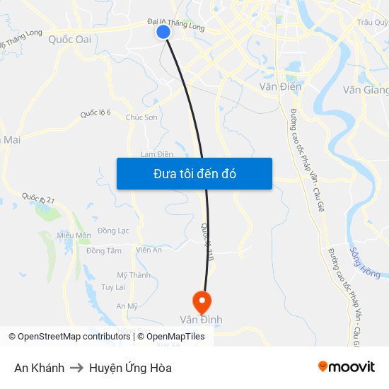An Khánh to Huyện Ứng Hòa map