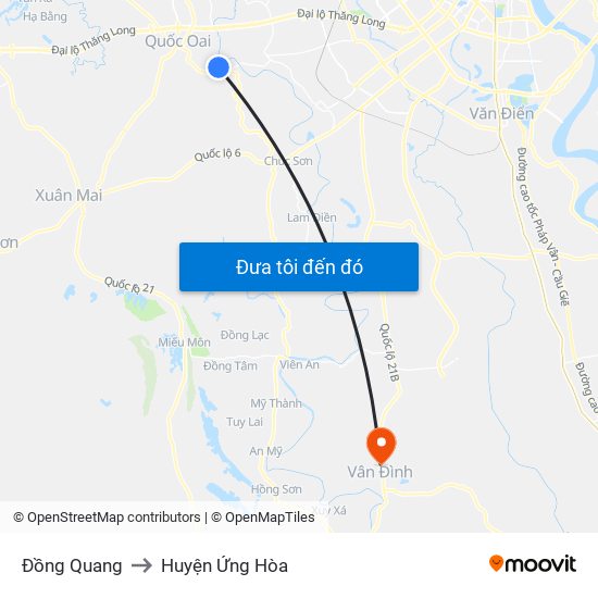 Đồng Quang to Huyện Ứng Hòa map