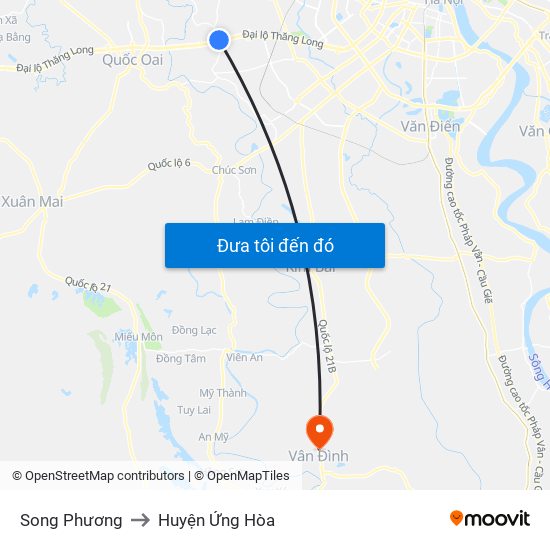 Song Phương to Huyện Ứng Hòa map